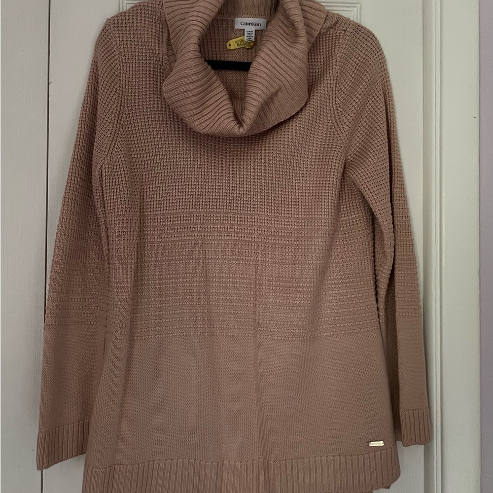Calvin Klein Women's Cowl Neck Sweater in Dusty Rose